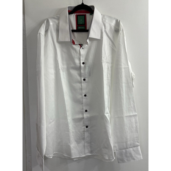 Men's Tiglio 3X White Button Down Sport Slim Fit Shirt Long Slv Flip Cuff NWT - Picture 2 of 13